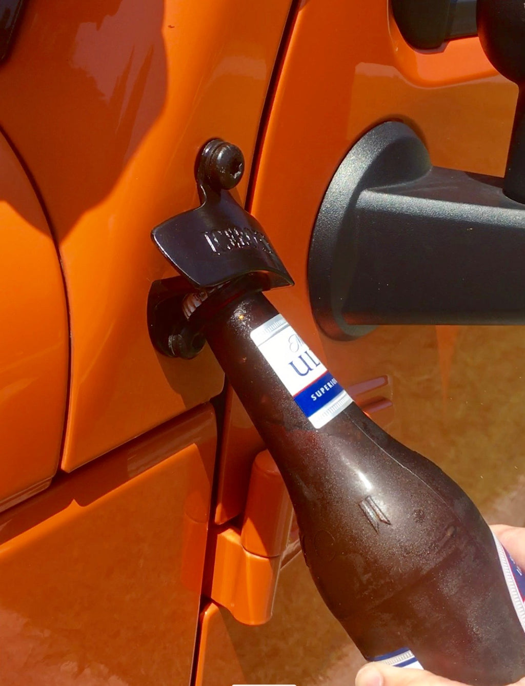 ICEBOXX Body Mounted Bottle Opener Jeep Accessory fits Jeep Wrangler JK, JK Unlimited